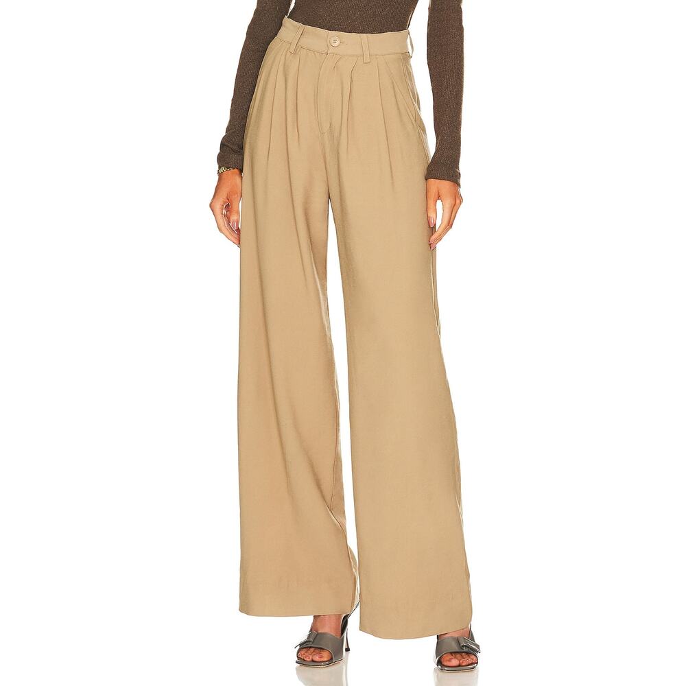 Nonchalant Label Tan 'Fabi' Wide Leg Pant Size S
